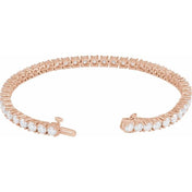 14K Rose 8 CTW Lab-Grown Diamond Line 7" Bracelet