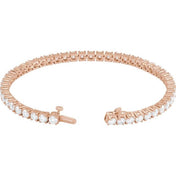 14K Rose 7 CTW Lab-Grown Diamond Line 7" Bracelet