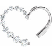 14K White 7/8 CTW Natural Diamond Journey Heart Pendant
