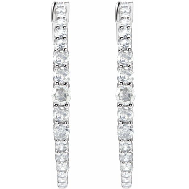 3 CTW Lab-Grown Diamond  30 mm Hoop Earrings