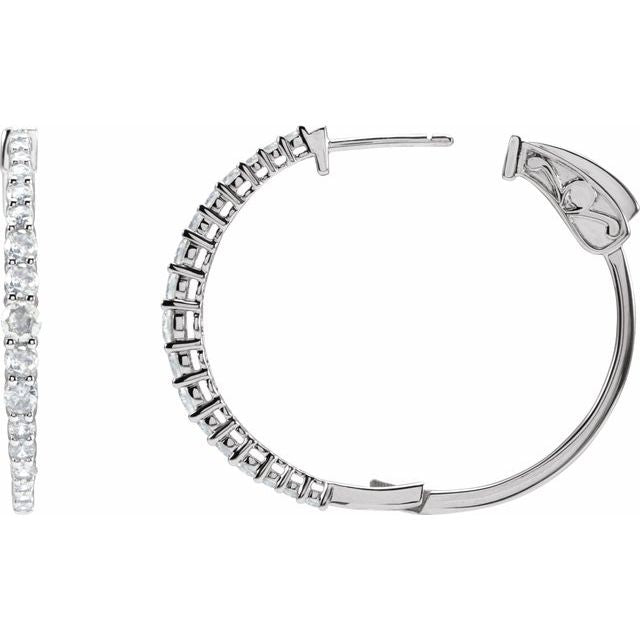 3 CTW Lab-Grown Diamond  30 mm Hoop Earrings