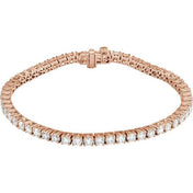 14K Rose 5 CTW Lab-Grown Diamond Line 7" Bracelet
