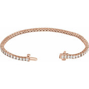 14K Rose 4 CTW Lab-Grown Diamond Line 7" Bracelet