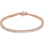 14K Rose 4 CTW Lab-Grown Diamond Line 7" Bracelet