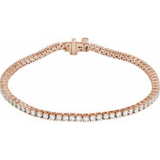 14K Rose 3 CTW Lab-Grown Diamond Line 7" Bracelet