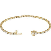 14K Yellow 2 CTW Lab-Grown Diamond Line 7" Bracelet