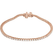 14K Rose 2 CTW Lab-Grown Diamond Line 7" Bracelet