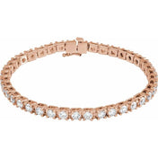 14K Rose 6 CTW Lab-Grown Diamond Link 7 1/4" Bracelet