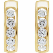 14K Yellow 5/8 CTW Lab-Grown Diamond 14 mm Hinged Hoop Earrings
