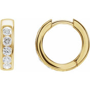 14K Yellow 5/8 CTW Lab-Grown Diamond 14 mm Hinged Hoop Earrings