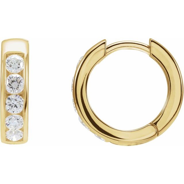 8 CTW Lab-Grown Diamond 14 mm Hinged Hoop Earrings