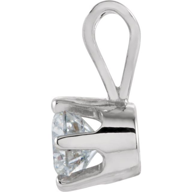 14K White 1/3 CTW Natural Diamond Pendant