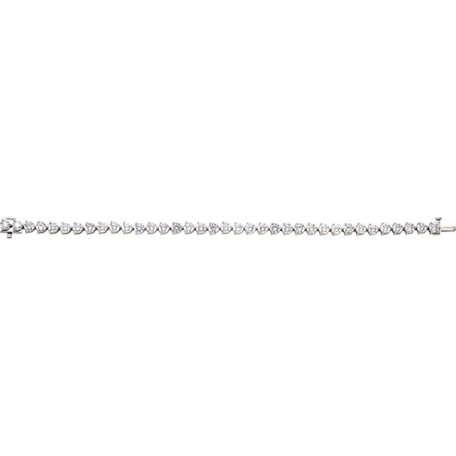 18K White 12 CTW Natural Diamond Line 7 1/4" Bracelet
