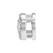 Sterling Silver Cabochon Natural White Opal & .06 CTW Natural Diamond Halo-Style Pendant