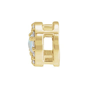 14K Yellow Cabochon Natural White Opal & .06 CTW Natural Diamond Halo-Style Pendant