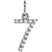 14K White .05 CTW Natural Diamond Numeral 7 Charm