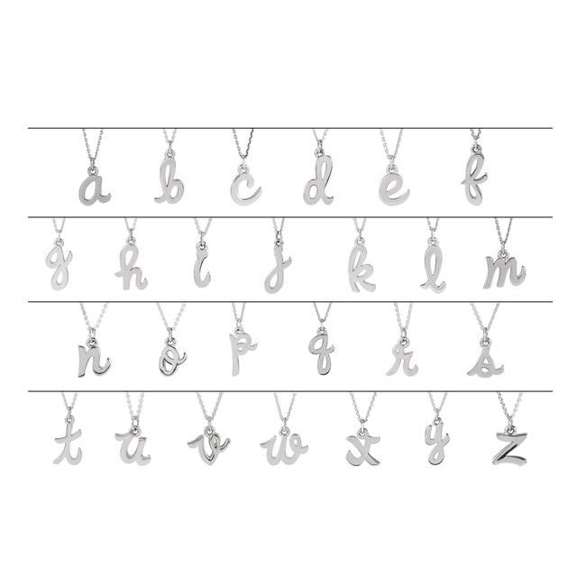 14K Rose Petite Initial Q Pendant