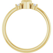 14K Yellow 3x3 mm Heart .06 CTW Natural Diamond Semi-Set Ring