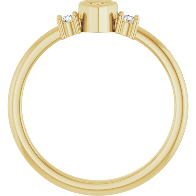 14K Yellow 3x3 mm Heart .06 CTW Natural Diamond Semi-Set Ring
