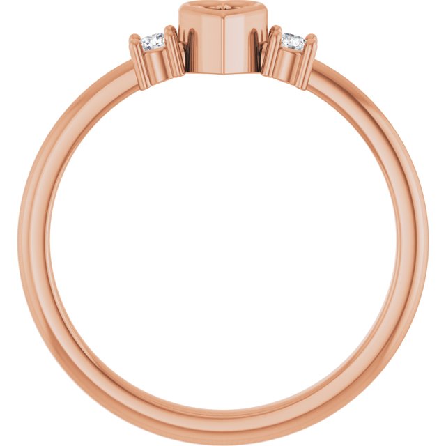 14K Rose 3x3 mm Heart .06 CTW Natural Diamond Semi-Set Ring
