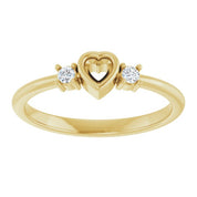 14K Yellow 3x3 mm Heart .06 CTW Natural Diamond Semi-Set Ring