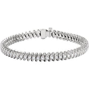 14K White 1 1/5 CTW Natural Diamond Line 7 1/4" Bracelet