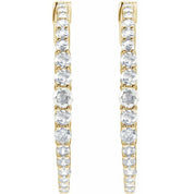 14K Yellow 1 1/3 CTW Lab-Grown Diamond 30 mm Hoop Earrings