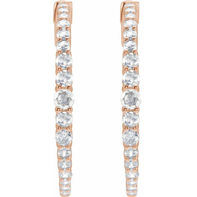 3 CTW Lab-Grown Diamond 30 mm Hoop Earrings