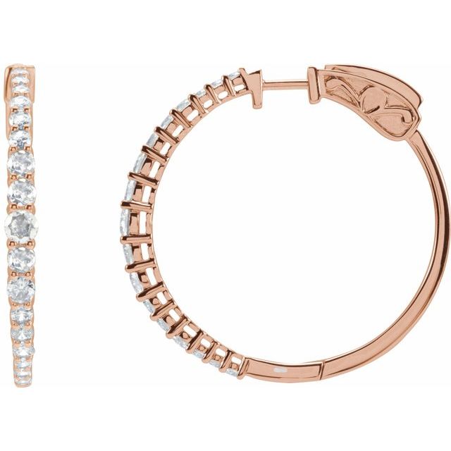 3 CTW Lab-Grown Diamond 30 mm Hoop Earrings