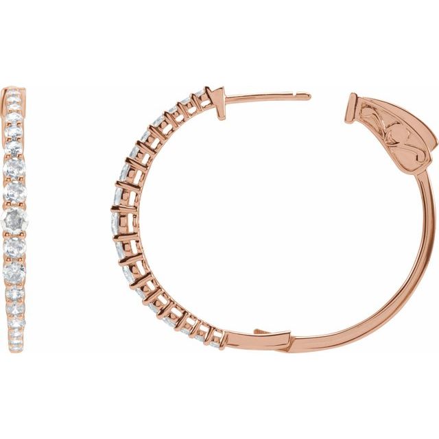 3 CTW Lab-Grown Diamond 30 mm Hoop Earrings