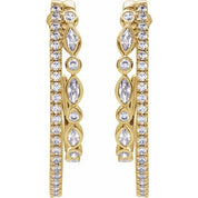 14K Yellow 1 1/5 CTW Lab-Grown Diamond 30.5 mm Hoop Earrings