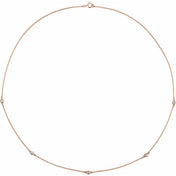 14K Lab-Grown Diamond 3-Station and 5-Station 18" Necklace in Multiple Carat Weights