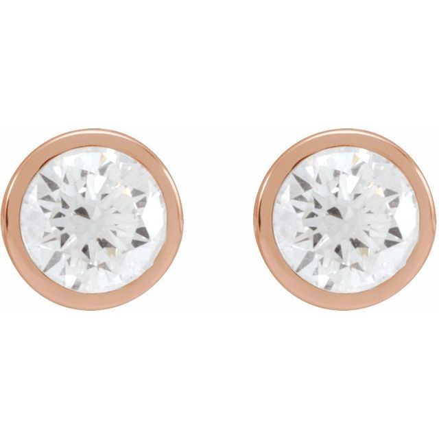 14K Rose 1 CTW Lab-Grown Diamond Cocktail-Style Earrings