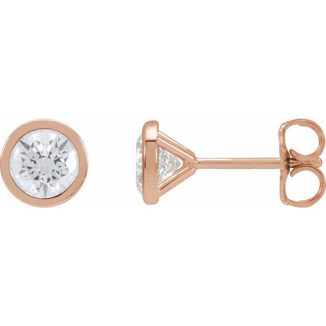 14K Rose 1 CTW Lab-Grown Diamond Cocktail-Style Earrings