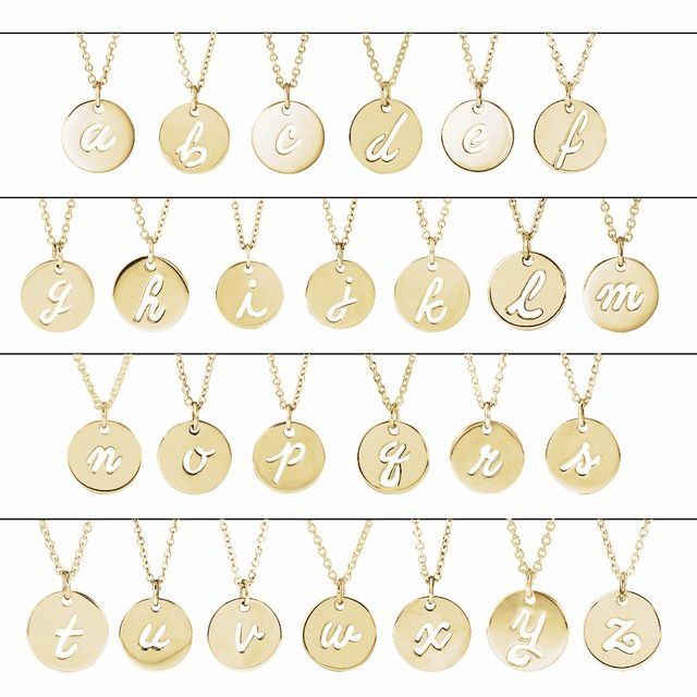 14K Rose Script Initial X 16-18" Necklace