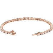 14K Rose 4 5/8 CTW Lab-Grown Diamond Line 7" Bracelet