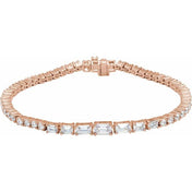 14K Rose 4 5/8 CTW Lab-Grown Diamond Line 7" Bracelet