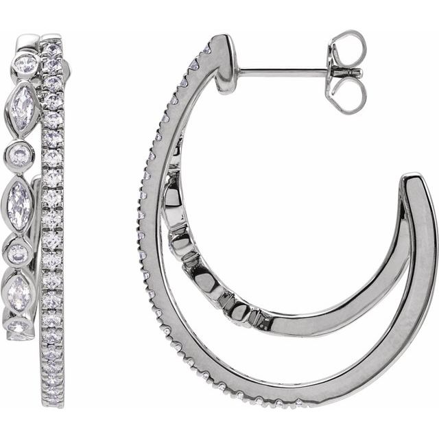 5 CTW Lab-Grown Diamond 30.5 mm Hoop Earrings