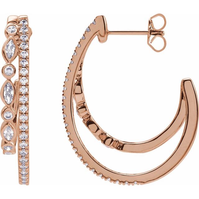5 CTW Lab-Grown Diamond 30.5 mm Hoop Earrings