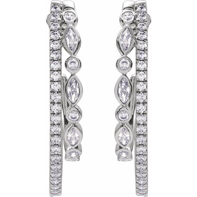 5 CTW Lab-Grown Diamond 30.5 mm Hoop Earrings
