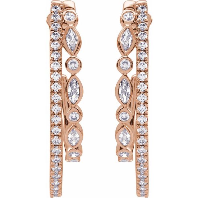 5 CTW Lab-Grown Diamond 30.5 mm Hoop Earrings