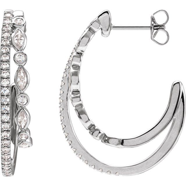 5 CTW Lab-Grown Diamond 30.5 mm Hoop Earrings