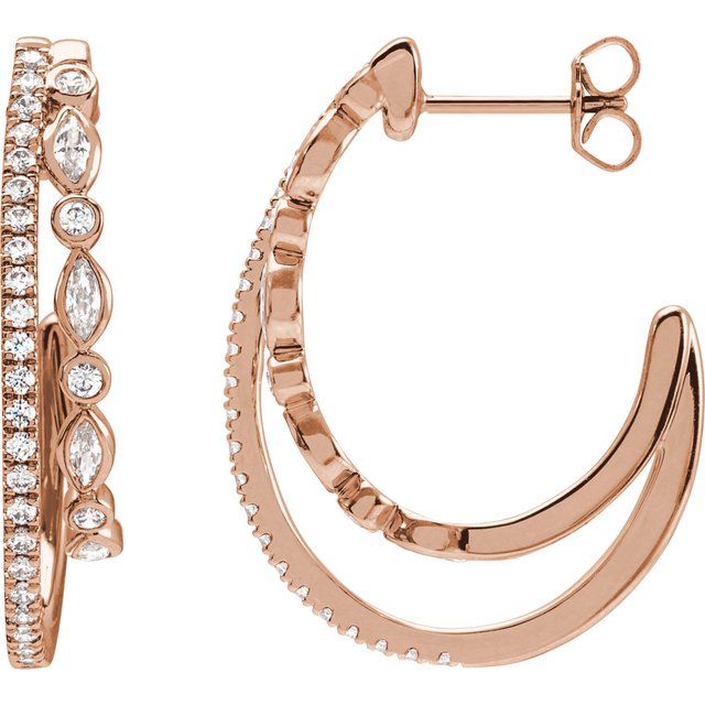 5 CTW Lab-Grown Diamond 30.5 mm Hoop Earrings