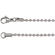 Stainless Steel 2.4 mm Hollow Bead 28" Chain