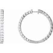 14K Diamond Hoop Earrings, Hinged Series 653631