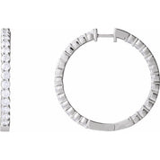 14K Diamond Hoop Earrings, Hinged Series 653631
