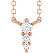 14K Rose .05 CTW Lab-Grown Diamond Graduated 18" Necklace
