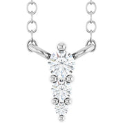 14K White .05 CTW Lab-Grown Diamond Graduated 18" Necklace