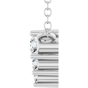 14K White .05 CTW Natural Diamond Graduated 18" Necklace