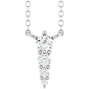 14K White 1/8 CTW Lab-Grown Diamond Graduated 18" Necklace